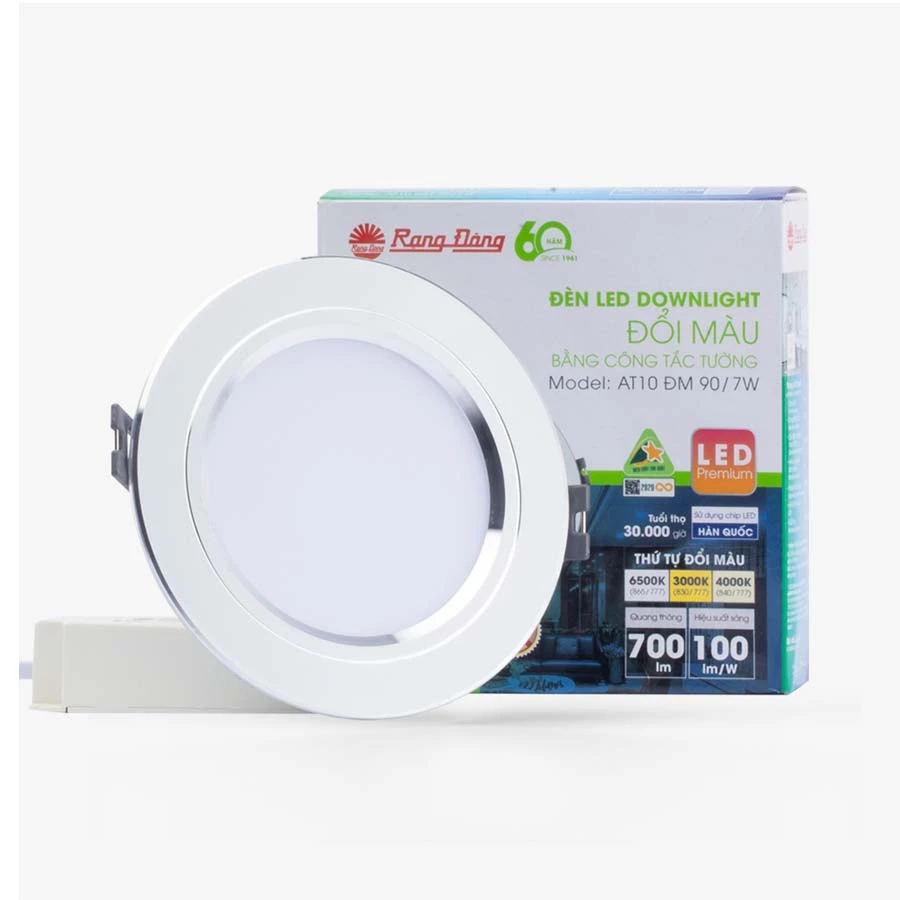 Hình ảnh sản phẩm Đèn LED Downlight DAT10L DM 90/7W - Viền Bạc 5