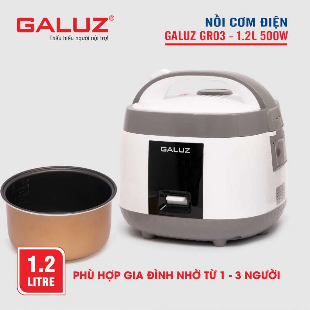 Nồi cơm điện dung tích 1.2L Model GR-03 nhãn hiệu GALUZ